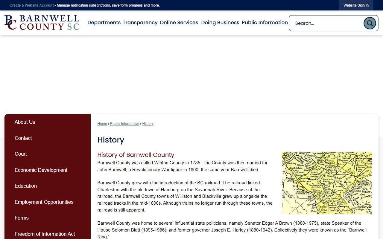 Barnwell County Clerk of Court and Register of Deeds county page