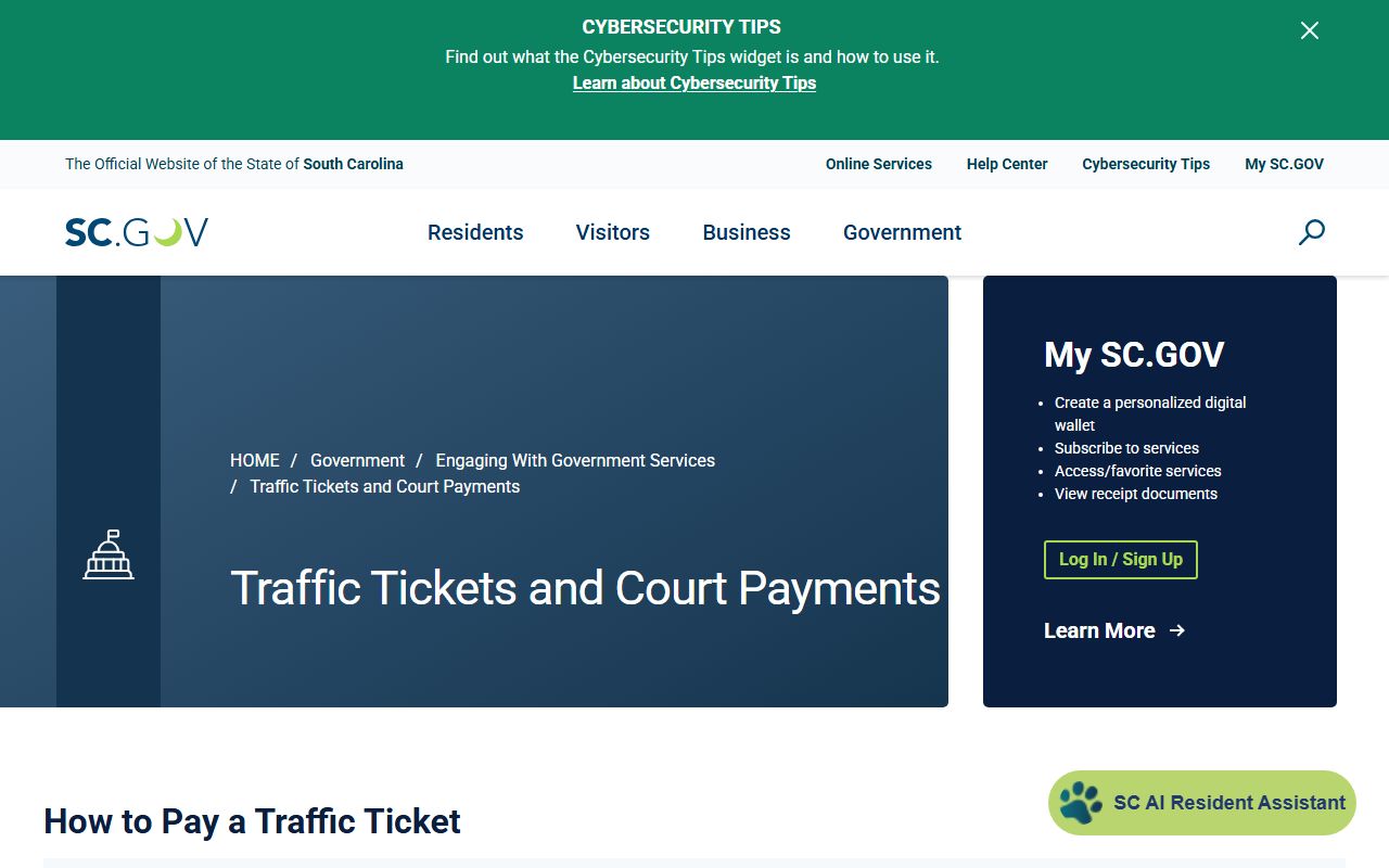 Barnwell County court dockets SC.gov ticket payment path