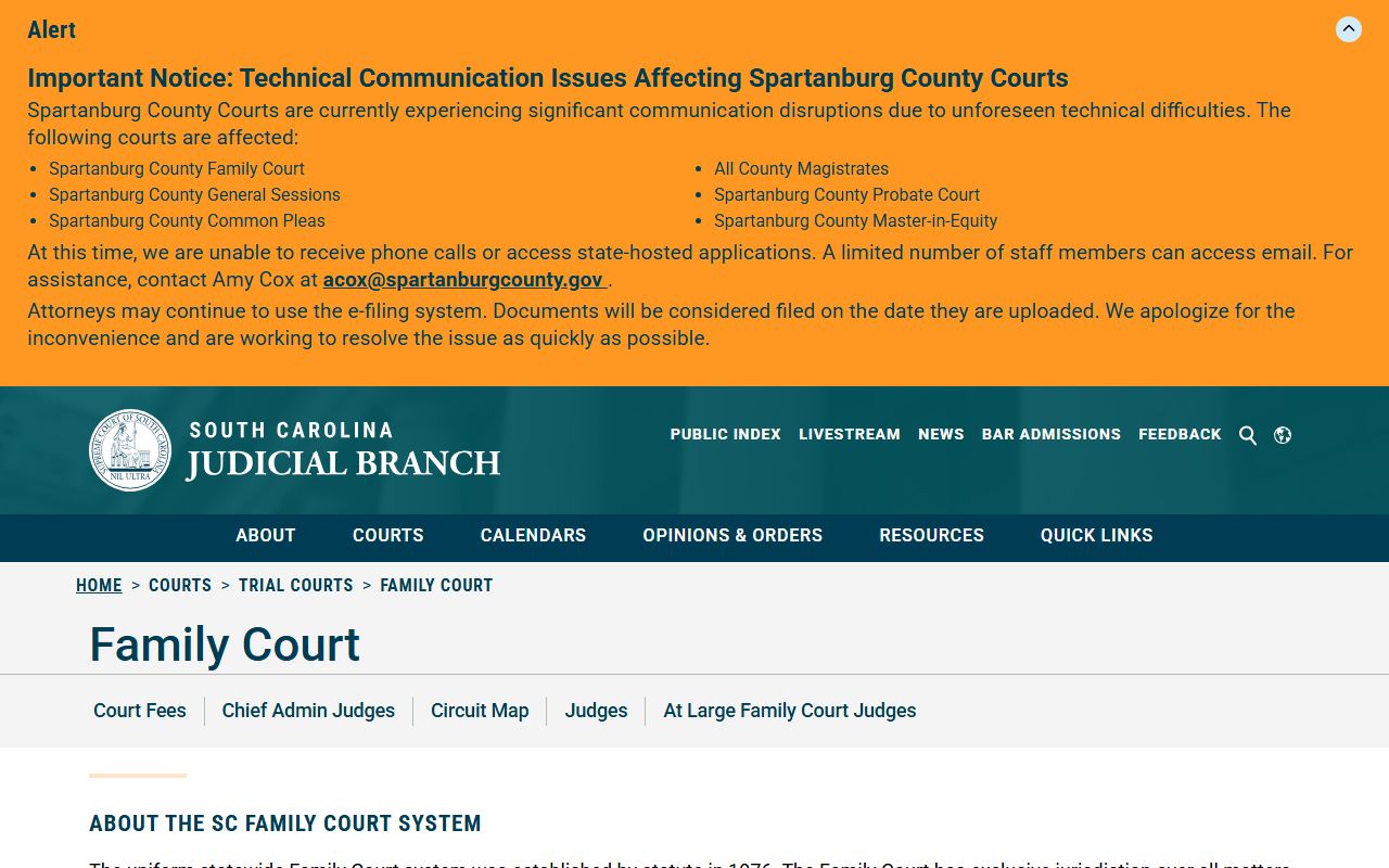 Barnwell County court records Family Court public access limits