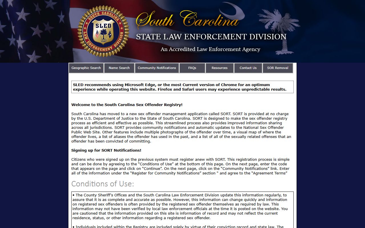 Barnwell County criminal court records SLED public sex offender registry