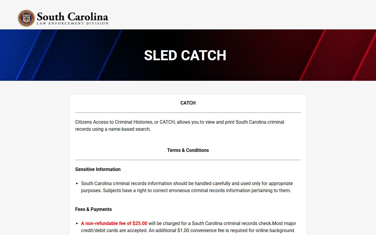 Barnwell County criminal court records SLED CATCH portal