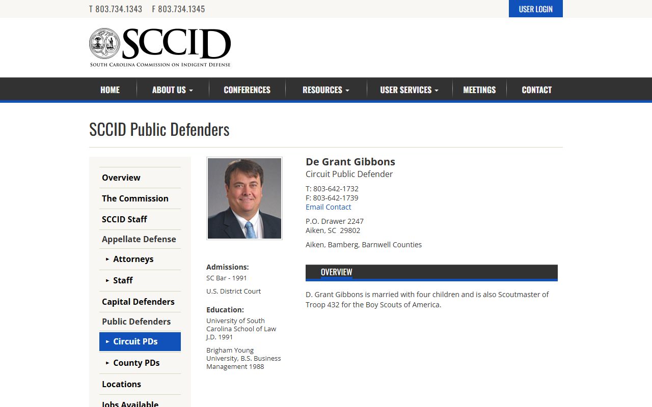 Barnwell County Circuit Court Circuit Public Defender biography