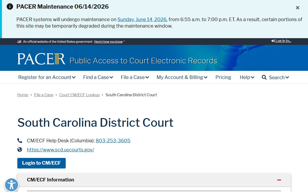 Barnwell County marriage and divorce records and PACER South Carolina District Court lookup