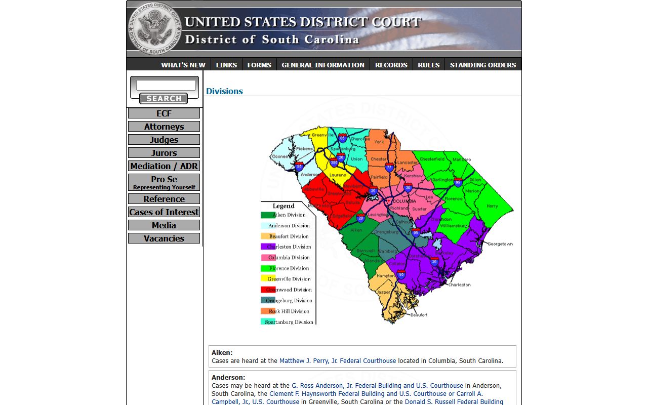 Barnwell County probate records and District of South Carolina court divisions