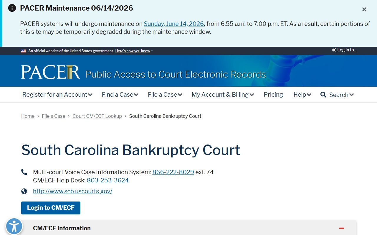 Barnwell County probate records and South Carolina bankruptcy PACER lookup