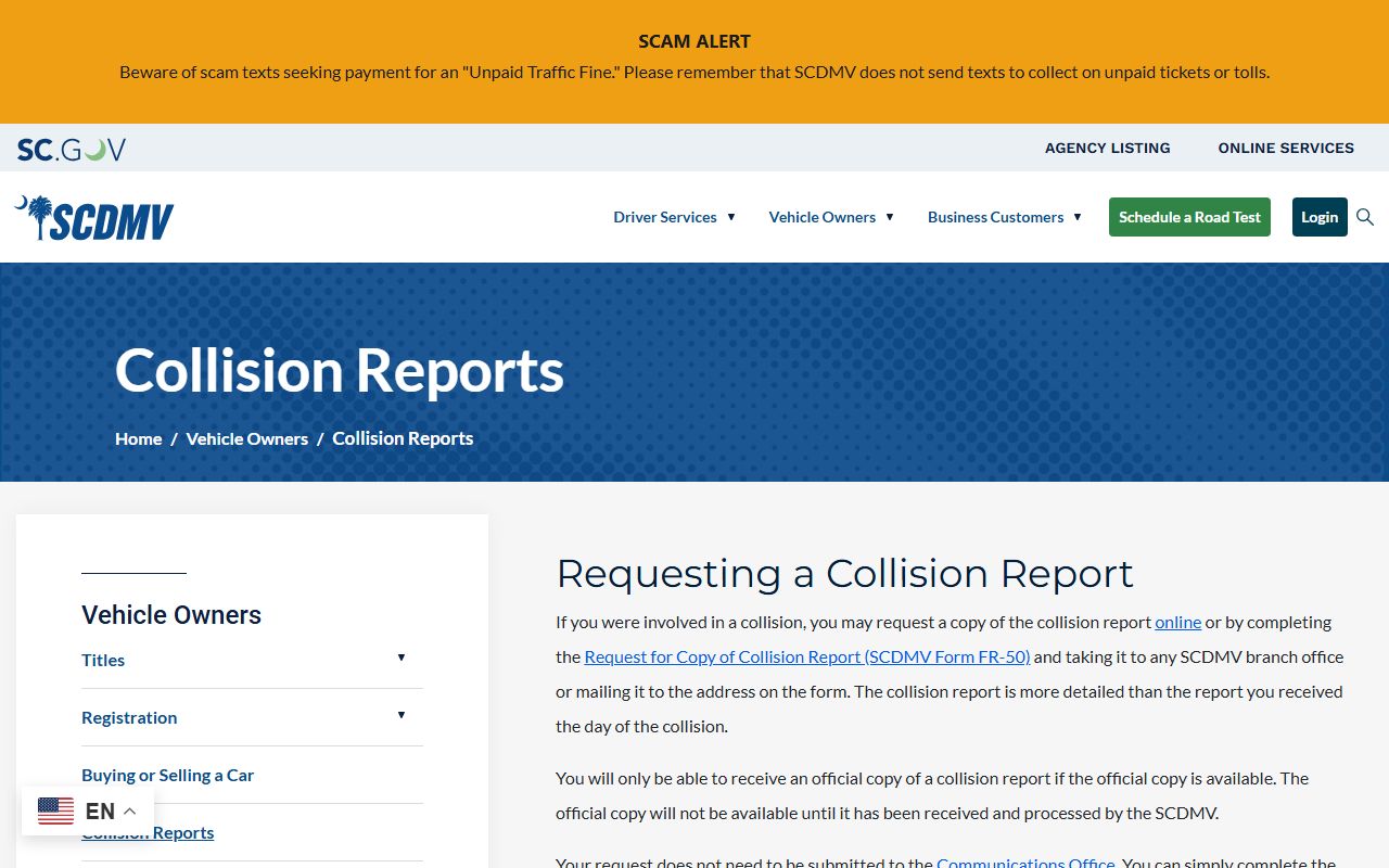 Barnwell County traffic court records and SCDMV collision reports